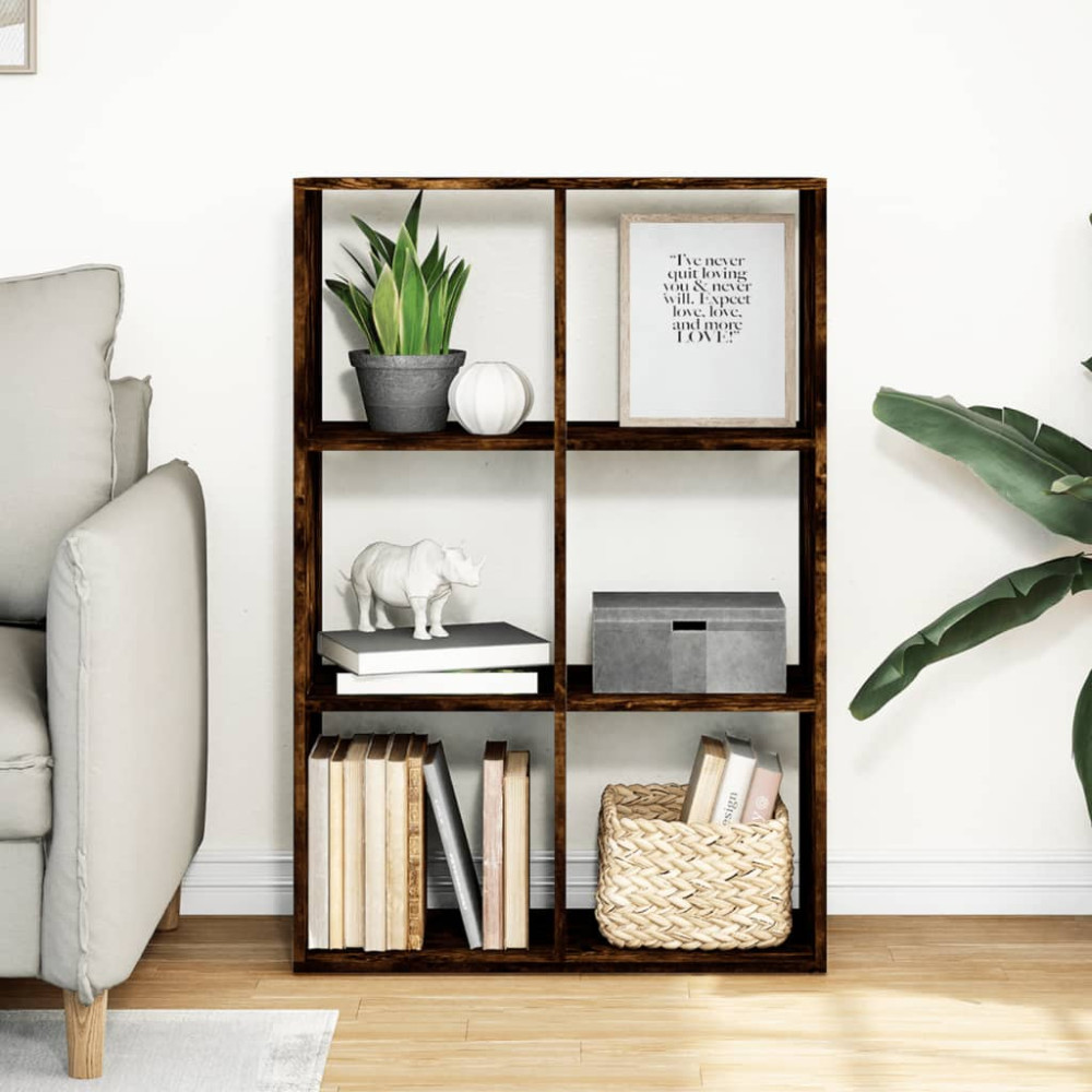 Produktbild för Bokhylla/Rumsavdelare 69,5x29x103,5 cm konstruerat trä