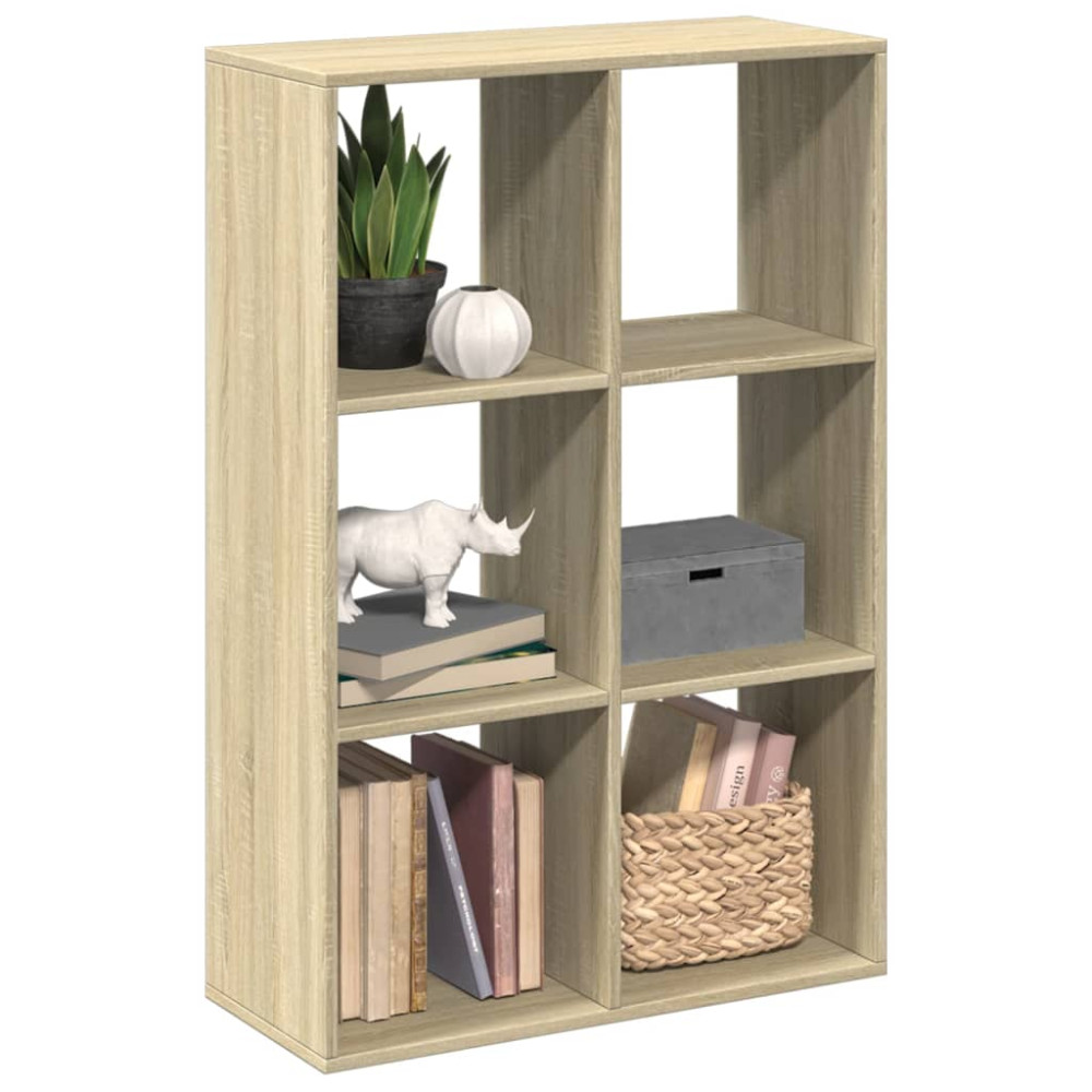 Produktbild för Bokhylla/Rumsavdelare sonoma-ek 69,5x29x103,5cm konstruerat trä