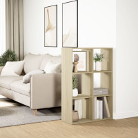 Produktbild för Bokhylla/Rumsavdelare sonoma-ek 69,5x29x103,5cm konstruerat trä