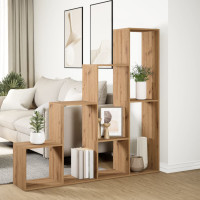 Produktbild för Bokhylla/Rumsavdelare 4 hyllor 143,5x29x143,5cm konstruerat trä