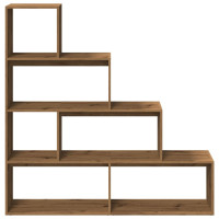 Produktbild för Bokhylla/Rumsavdelare 4 hyllor 143,5x29x143,5cm konstruerat trä