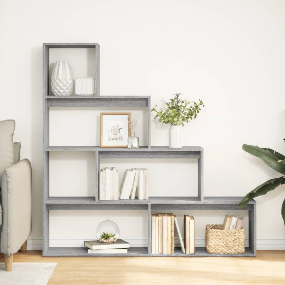 Produktbild för Bokhylla/Rumsavdelare 4 hyllor 143,5x29x143,5cm konstruerat trä