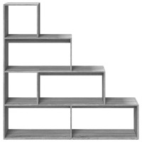 Produktbild för Bokhylla/Rumsavdelare 4 hyllor 143,5x29x143,5cm konstruerat trä