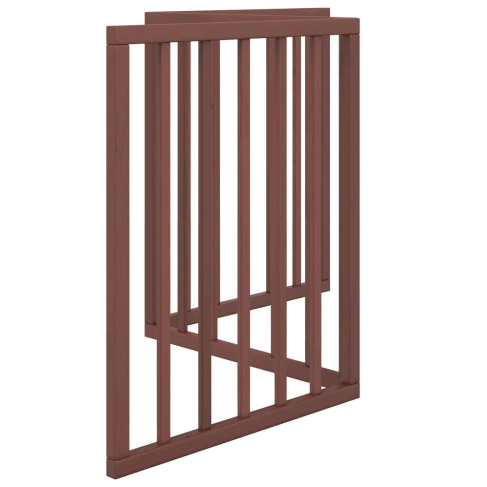 Produktbild för Hundgrind hopfällbar 3 paneler brun 150 cm poppel