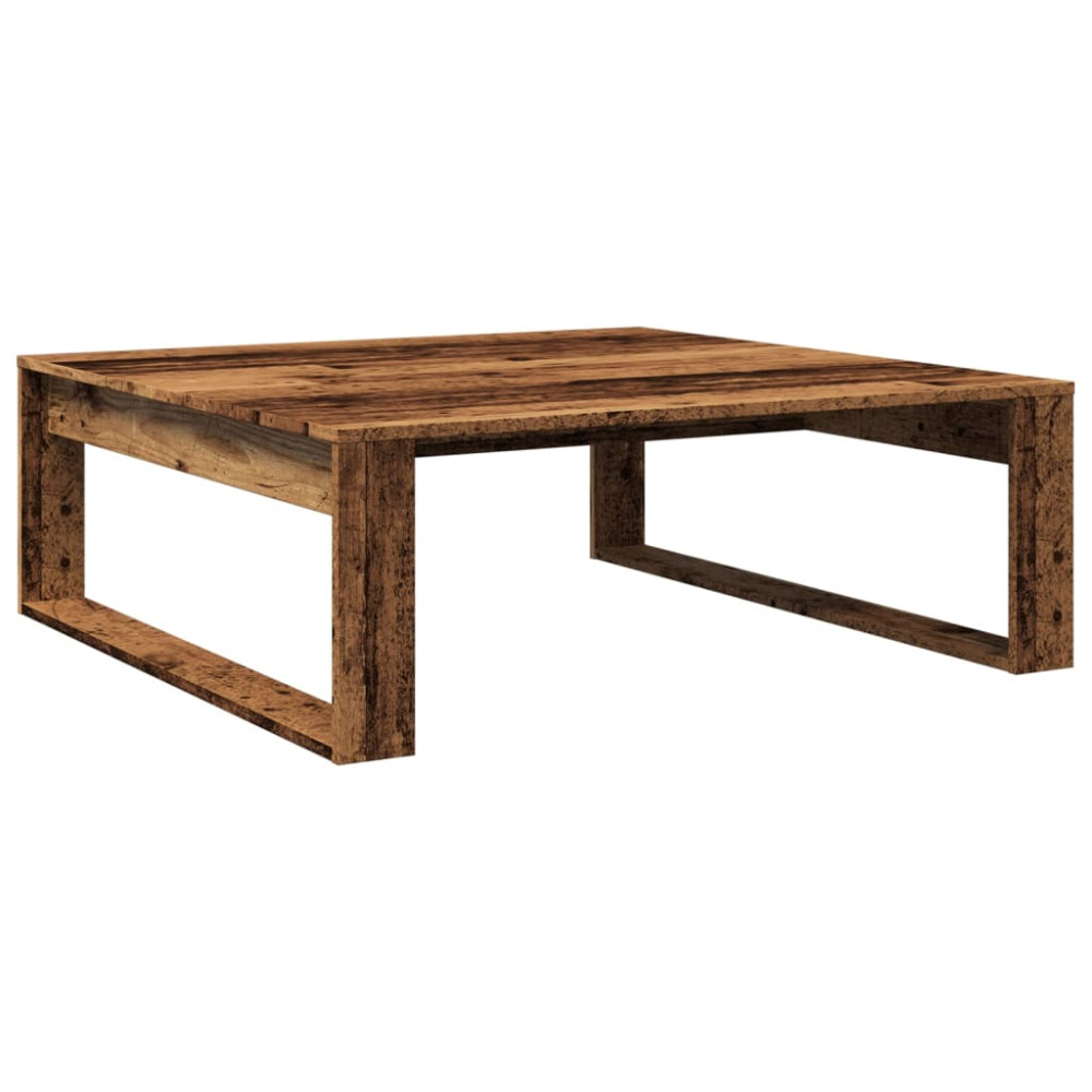 Produktbild för Soffbord åldrat trä 100x100x35 cm konstruerat trä
