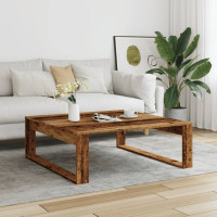 Produktbild för Soffbord åldrat trä 100x100x35 cm konstruerat trä