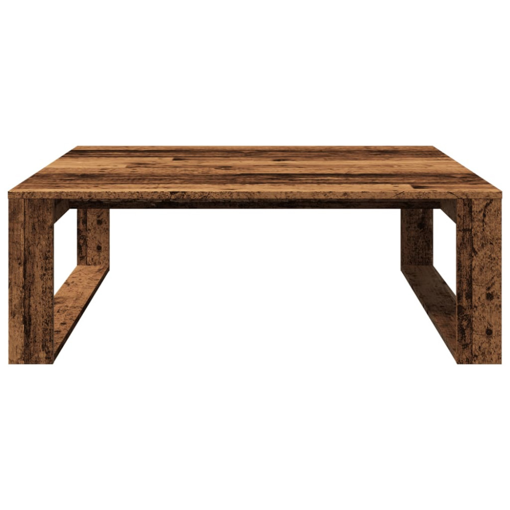 Produktbild för Soffbord åldrat trä 100x100x35 cm konstruerat trä