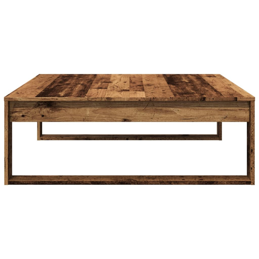 Produktbild för Soffbord åldrat trä 100x100x35 cm konstruerat trä
