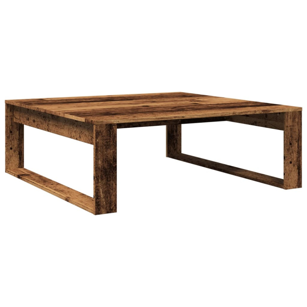 Produktbild för Soffbord åldrat trä 100x100x35 cm konstruerat trä