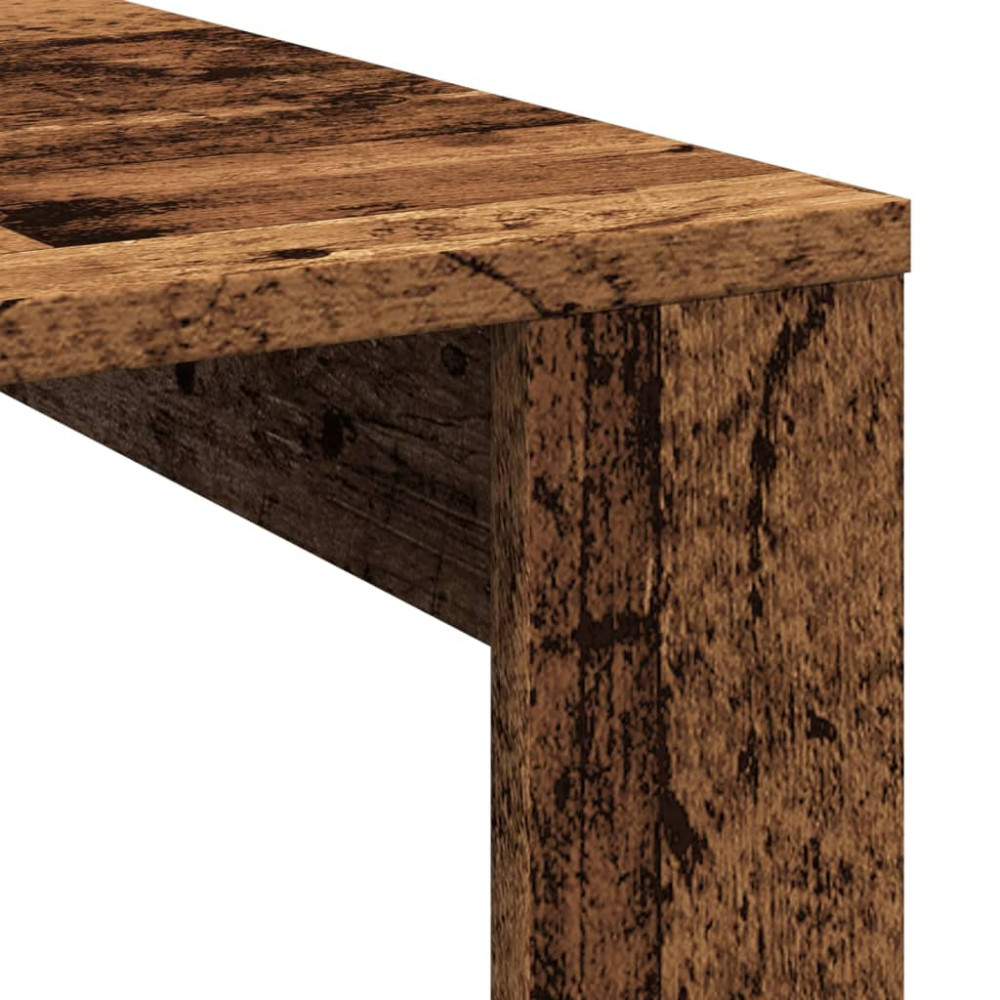 Produktbild för Soffbord åldrat trä 100x100x35 cm konstruerat trä