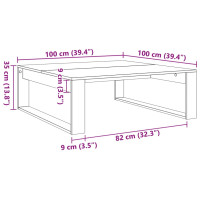 Produktbild för Soffbord åldrat trä 100x100x35 cm konstruerat trä