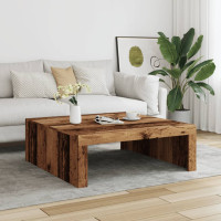 Produktbild för Soffbord åldrat trä 100x100x35 cm konstruerat trä