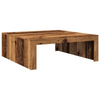 Produktbild för Soffbord åldrat trä 100x100x35 cm konstruerat trä