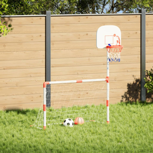 vidaXL Fotbolls- och basketset för barn med bollar 98x50x70 cm