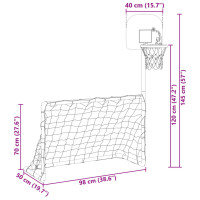 Produktbild för Fotbolls- och basketset för barn med bollar 98x50x70 cm