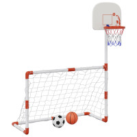 Produktbild för Fotbolls- och basketset för barn med bollar 98x50x70 cm