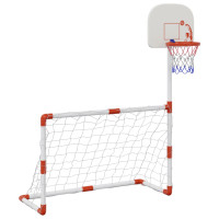 Produktbild för Fotbolls- och basketset för barn med bollar 98x50x70 cm