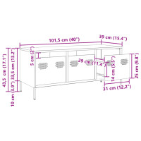 Produktbild för Tv-bänk antracit 101,5x39x43,5 cm kallvalsat stål