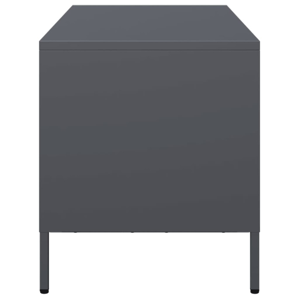 Produktbild för Tv-bänk antracit 101,5x39x43,5 cm kallvalsat stål