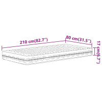 Produktbild för Skummadrass vit 80x210 cm hårdhet H2 H3