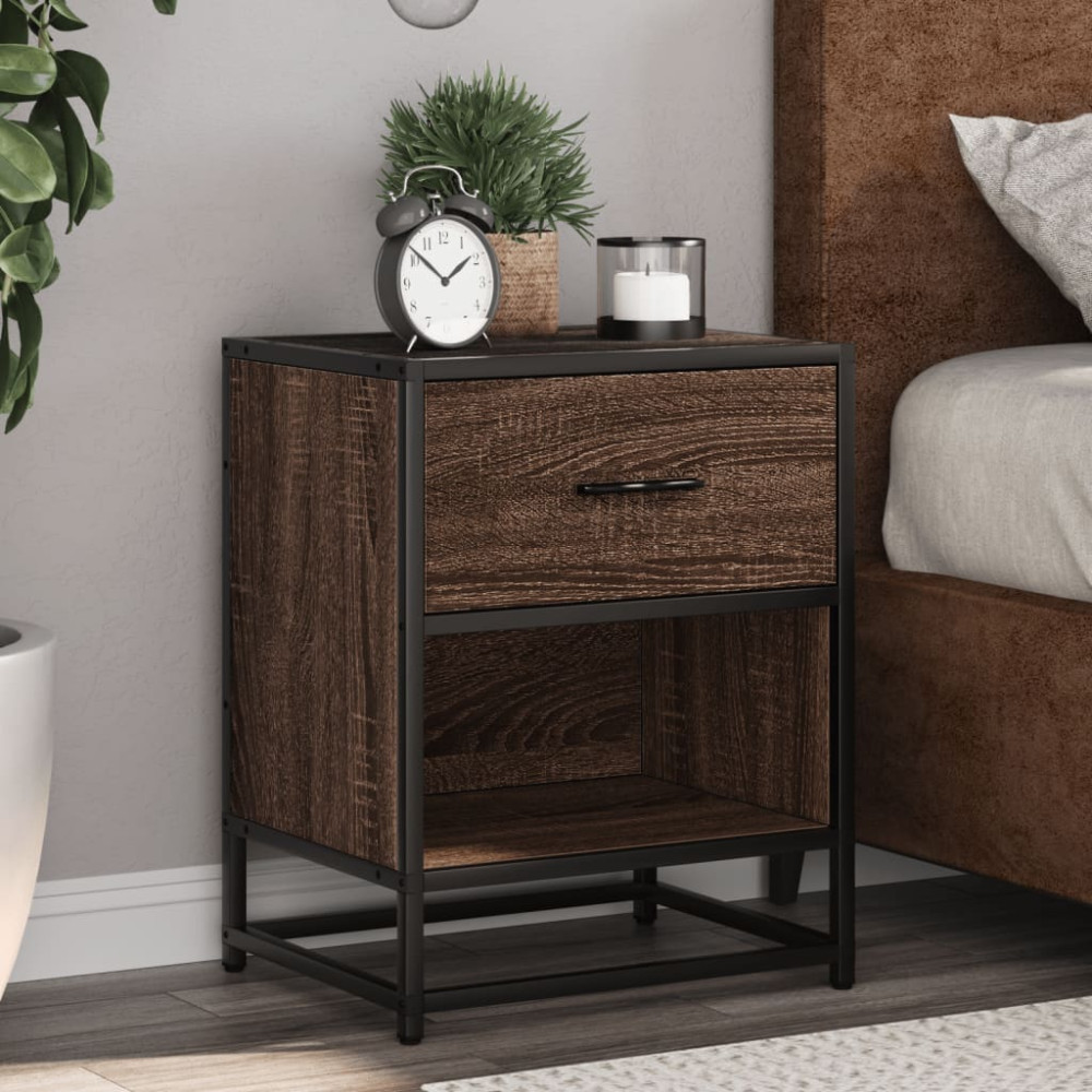 Produktbild för Sängbord 2 st brun ek 40x31x50 cm konstruerat trä