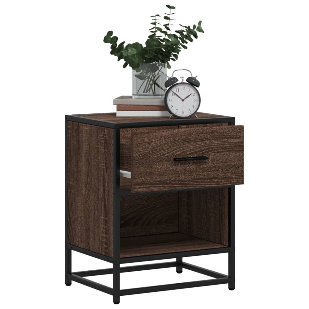 Produktbild för Sängbord 2 st brun ek 40x31x50 cm konstruerat trä