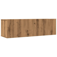 Produktbild för Väggmonterad tv-bänk 2 st ek 100x30x30 cm