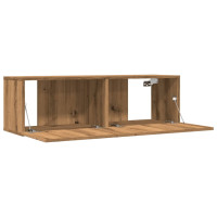 Produktbild för Väggmonterad tv-bänk 2 st ek 100x30x30 cm