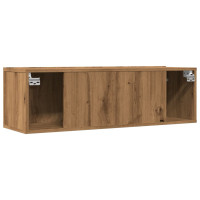 Produktbild för Väggmonterad tv-bänk 2 st ek 100x30x30 cm