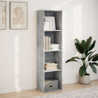 Produktbild för Bokhylla betonggrå 40x30x152 cm konstruerat trä