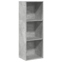 Produktbild för Bokhylla betonggrå 40x30x114 cm konstruerat trä