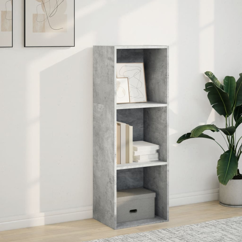 Produktbild för Bokhylla betonggrå 40x30x114 cm konstruerat trä