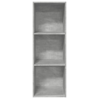 Produktbild för Bokhylla betonggrå 40x30x114 cm konstruerat trä