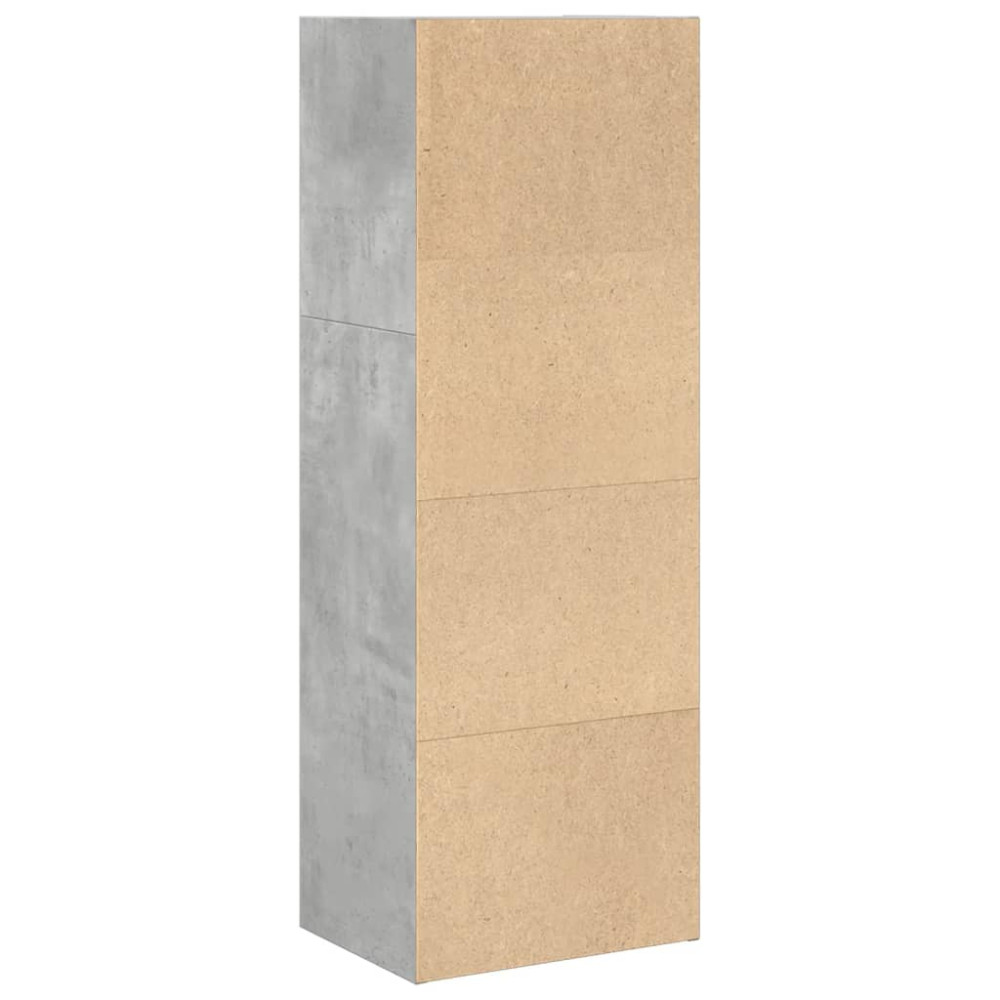 Produktbild för Bokhylla betonggrå 40x30x114 cm konstruerat trä