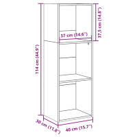 Produktbild för Bokhylla betonggrå 40x30x114 cm konstruerat trä