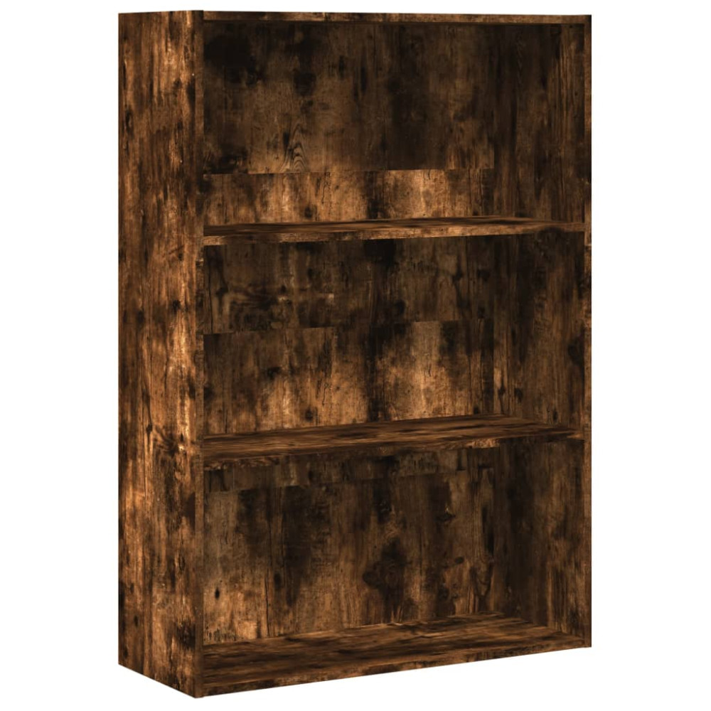 Produktbild för Bokhylla rökfärgad ek 80x30x114 cm konstruerat trä