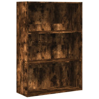 Produktbild för Bokhylla rökfärgad ek 80x30x114 cm konstruerat trä