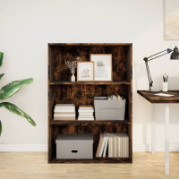 Produktbild för Bokhylla rökfärgad ek 80x30x114 cm konstruerat trä