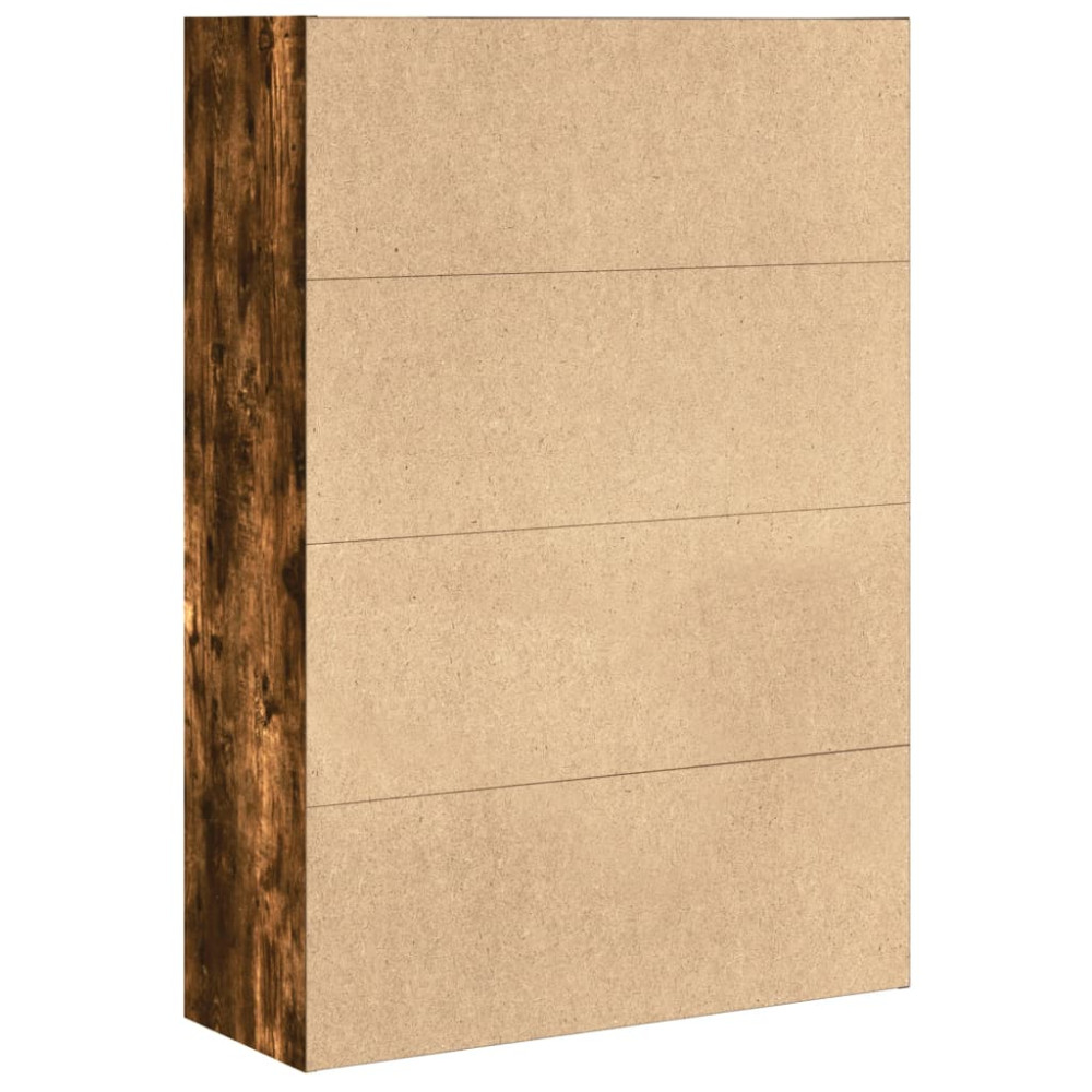 Produktbild för Bokhylla rökfärgad ek 80x30x114 cm konstruerat trä