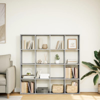 Produktbild för Bokskåp betonggrå 137,5x29x137,5 cm spånskiva