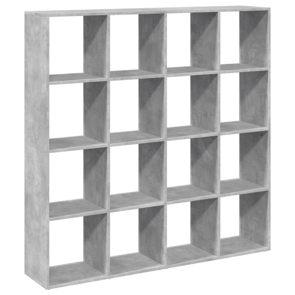Produktbild för Bokskåp betonggrå 137,5x29x137,5 cm spånskiva