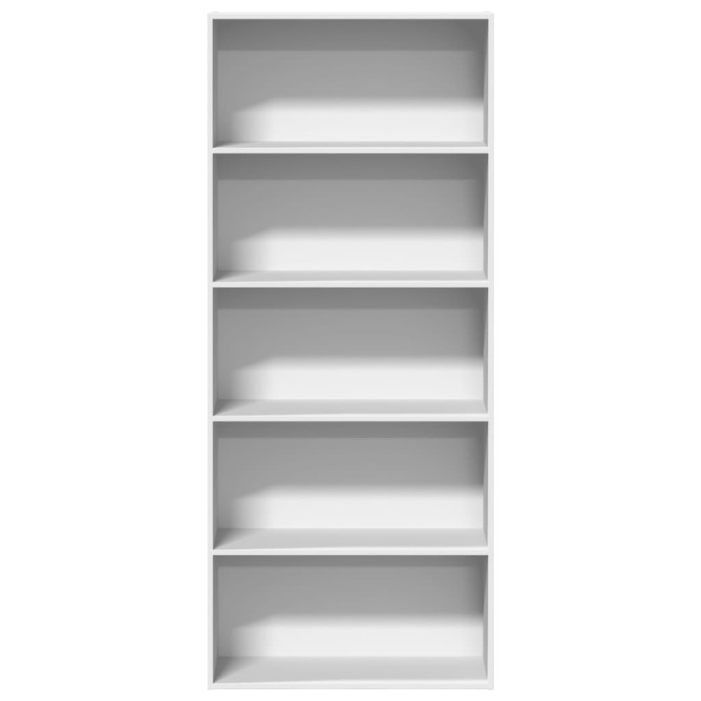 Produktbild för Bokhylla vit 80x30x189 cm konstruerat trä