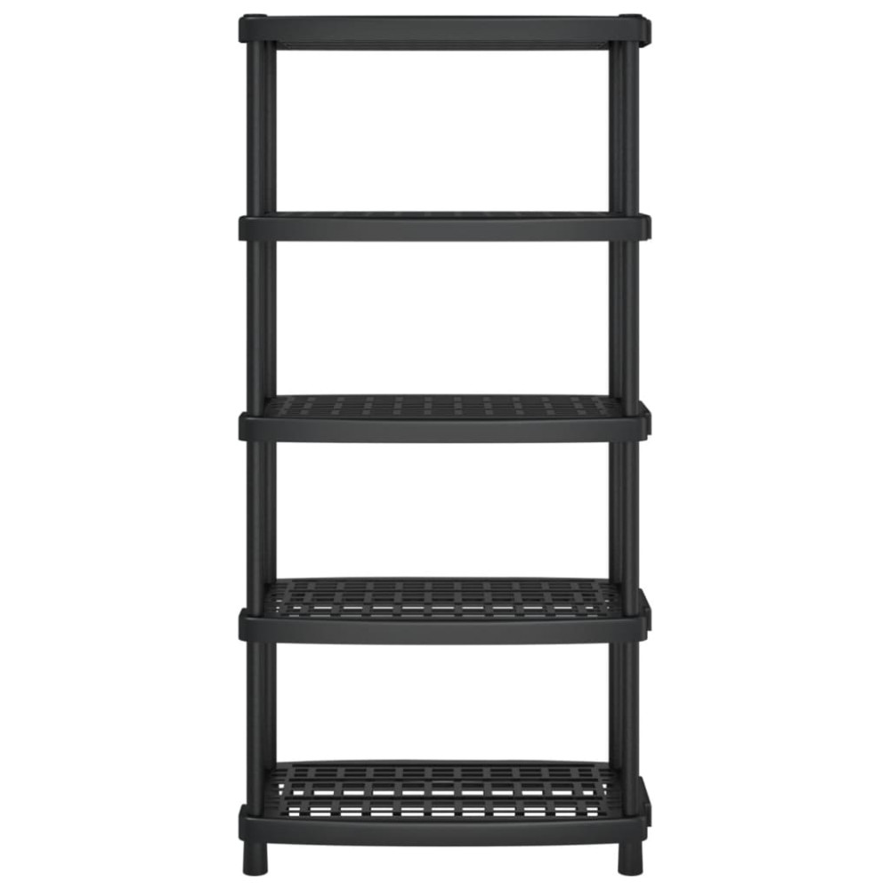 Produktbild för Förvaringshylla 5 hyllor svart 93,5x45,5x194,5 cm PP