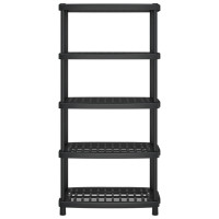 Produktbild för Förvaringshylla 5 hyllor svart 93,5x45,5x194,5 cm PP