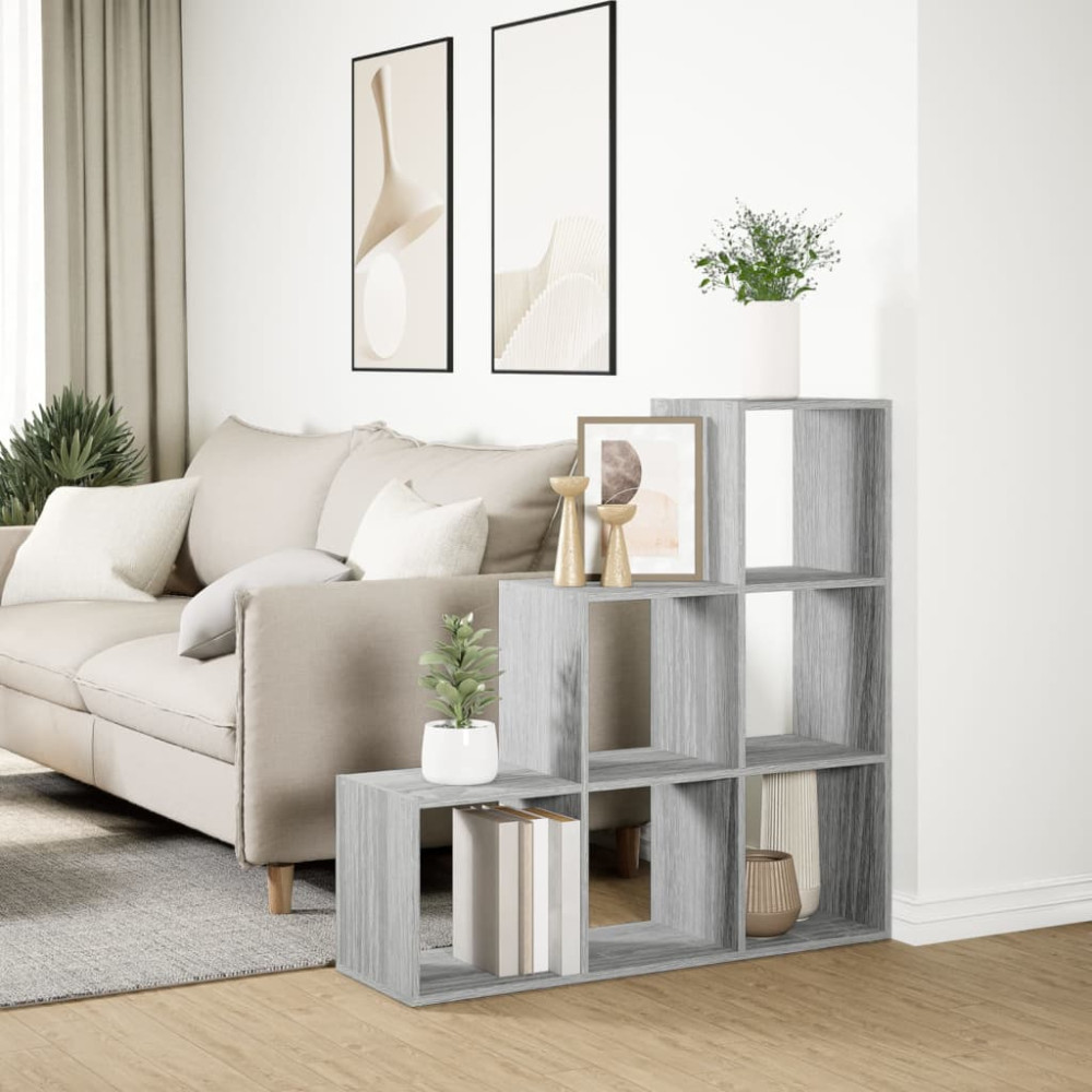 Produktbild för Bokhylla/Rumsavdelare 3 hyllplan 99x29x99 cm konstruerat trä