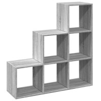 Produktbild för Bokhylla/Rumsavdelare 3 hyllplan 99x29x99 cm konstruerat trä