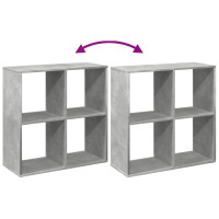 Produktbild för Bokhylla/Rumsavdelare betonggrå 69,5x29x69,5 cm konstruerat trä