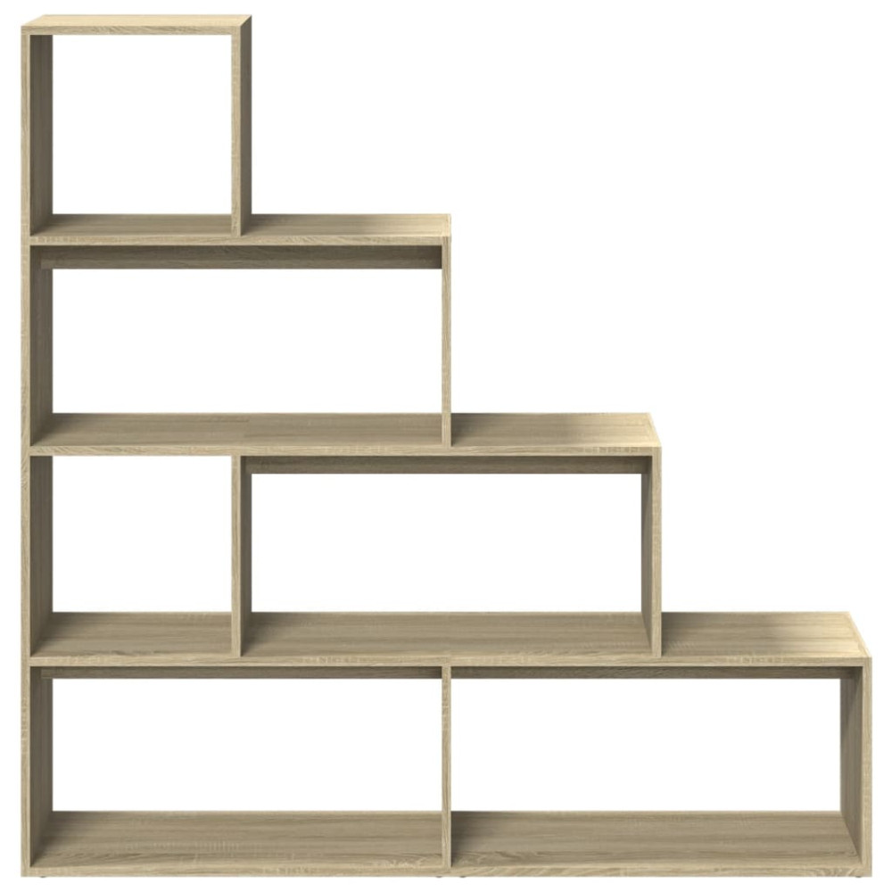 Produktbild för Bokhylla/Rumsavdelare 4 hyllor 143,5x29x143,5cm konstruerat trä