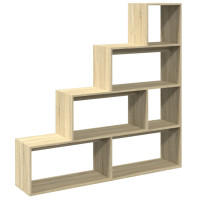 Produktbild för Bokhylla/Rumsavdelare 4 hyllor 143,5x29x143,5cm konstruerat trä