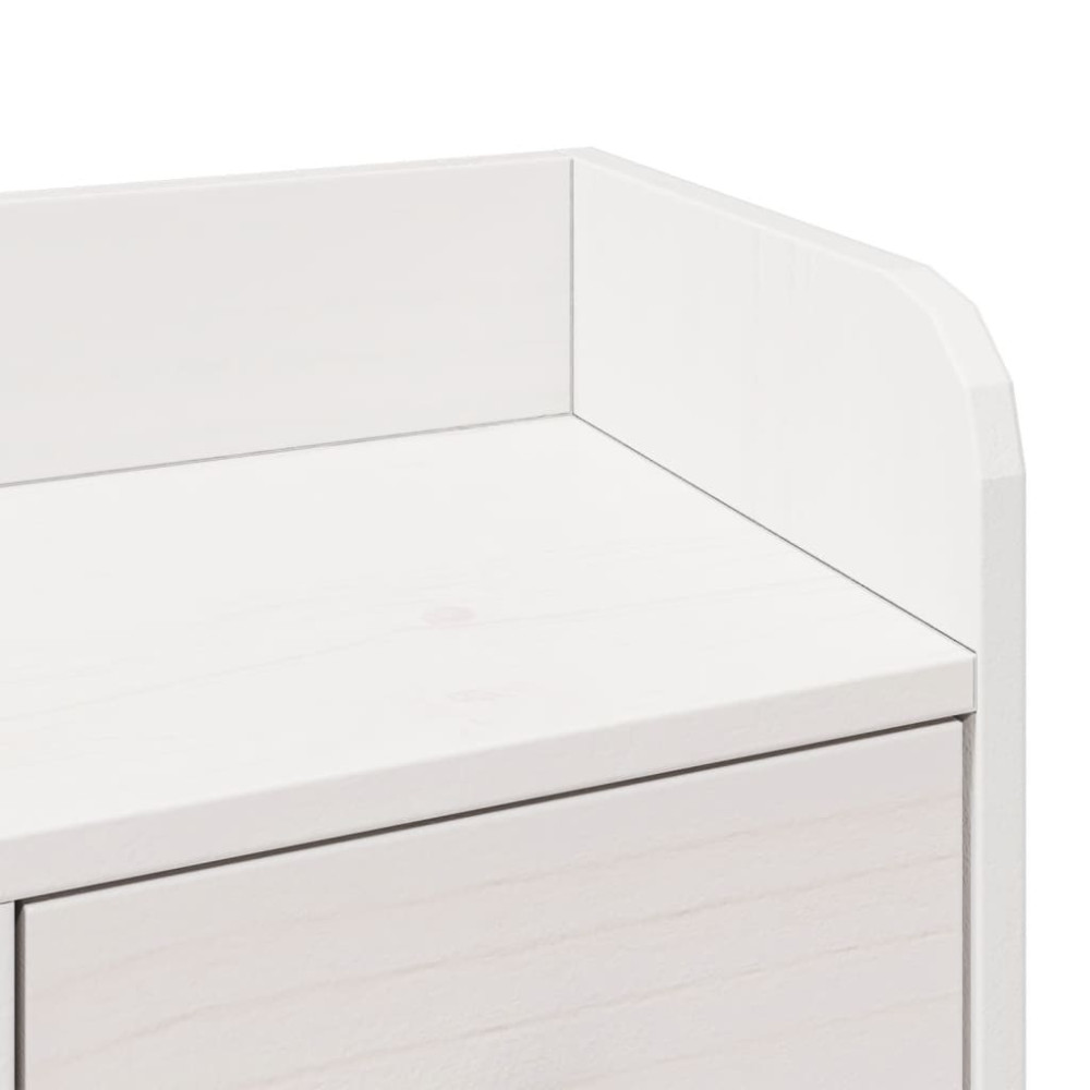 Produktbild för Säng med bokhylla utan madrass vit 180x200cm massiv furu